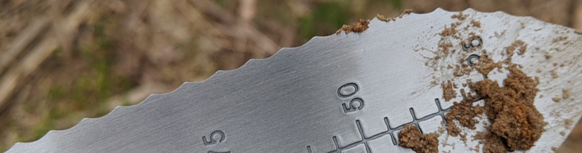 Tool with Scale and Soil