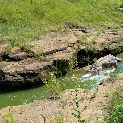 water and outcrop