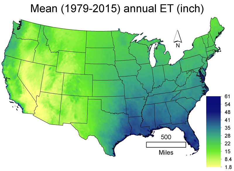 Mean Annual ET (inch) 1979 - 2015